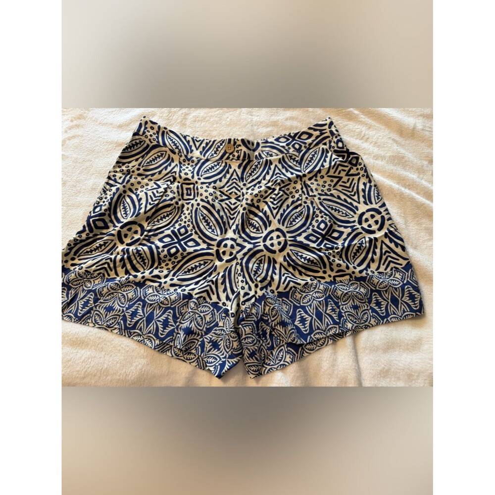 Tribal Navy & Cream Printed Cotton Shorts